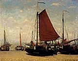 Hendrik Willem Mesdag The Bomschuit Prinses Sophie On The Beach, Scheveningen painting